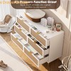 6 Drawer Dresser for Bedroom, Rattan Chest of Drawers w/ Deep Drawers Large Modern Double Dresser for Closet w/ Wide Top Horizontal Wooden Dresser - 4 of 4