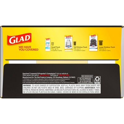 Glad ForceFlex + Large Drawstring Black Trash Bags - 30 Gallon - 68ct