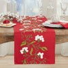 Saro Lifestyle Mistletoe Table Runner, 16"x70", Red - 3 of 3