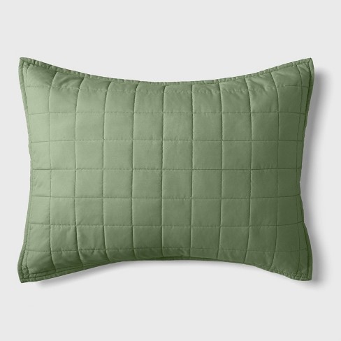 Box Stitch Microfiber Kids' Sham - Pillowfort™ - image 1 of 4