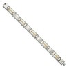 Black Bow Jewelry 12.5mm Stainless Steel & 14K Yellow Gold Inlay Link Bracelet, 8.75 In - 2 of 4