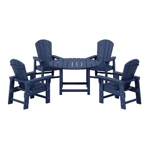 WestinTrends Malibu Kids 5-Piece HDPE Outdoor Patio Round Dining Table and Chairs Set - 1 of 4