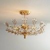 Vienna Full Spectrum Brielle Modern Ceiling Light Semi Flush Mount Fixture 18 1/2" Wide Brass Vine Leaf 4-Light Clear Crystal Glass for Bedroom House - 2 of 4