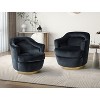 Set of 2 Cornelius Swivel barrel Chair with Metal Base | ARTFUL LIVING DESIGN - 2 of 4