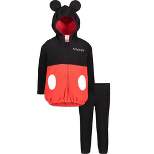 Disney Mickey Mouse Girls Sherpa Fleece Zip-Up Hooded Costume Jacket and Pants Set
