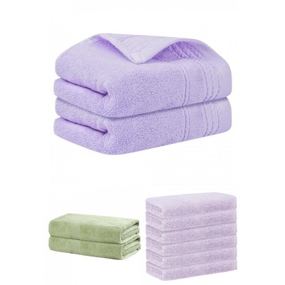 REGALWOVEN Striped Soft Absorbent Bathroom Cotton Towel Set 3 Pcs
