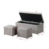 Nicbex 70" Storage Bench Rectangular Storage Ottoman with 2 Ottomans for Entryway Bedroom - 4 of 4