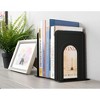 Juvale 6-Pair Black Metal Non-Skid Book Stoppers Book Ends Holder Bookends, 5 x 6.6 x 4.75 inches - 2 of 4