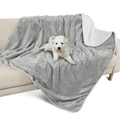 Kritter Planet Light Gray Waterproof Reversible Fleece Pet Blanket