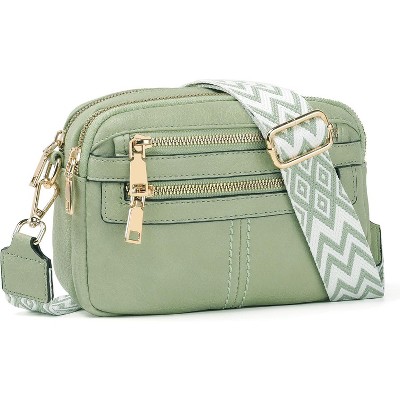 Crossbody Bags for Women, 6-Pockets Purses for Women, Vegan Leather Handbags Shoulder Bag for Travel Shopping