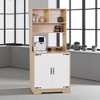 70.87" Freestanding Kitchen Pantry Cabinet with 2 Doors, Modern Storage Hutch with 3 Shelves, Larder Cupboard for Kitchen, Dining Room - 2 of 4