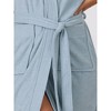 cheibear Women's After Shower Short Sleeve Self Tie Loose with Pocket Robe - 4 of 4