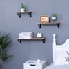 FONTOI Floating Storage Shelves Set of 3, Wall Mounted Shelf with Brackets for Living Room Bathroom, Wall Decor, Natural Wood, 4.2"*5.1"*23.7" - 3 of 4