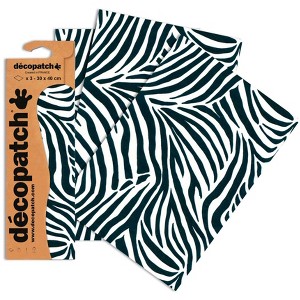 Decopatch Papers - Pack of 3 sheets - 11 3/4 x 15 3/4 - Zebra - 1 of 4