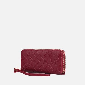 MKF Collection Honey Genuine Leather Quilted Flower-Embossed Women’s Wristlet Wallet by Mia K - 1 of 4