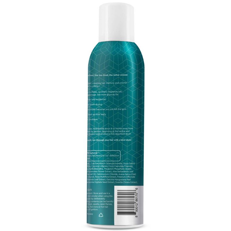 Puracy Dry Shampoo, Benzene-Free, 3-in-1 Volumizing, Revitalizing &#38; Memory-Adding for All Hair Colors &#38; All Hair Types - 6 fl oz, 3 of 8