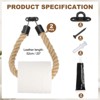 Unique Bargains  Jute Rope Wall-Mounted Toilet Paper Holder with Metal Hook - 2 of 4