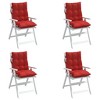 vidaXL Lowback Chair Cushions 4 pcs Red Oxford Fabric - 4 of 4