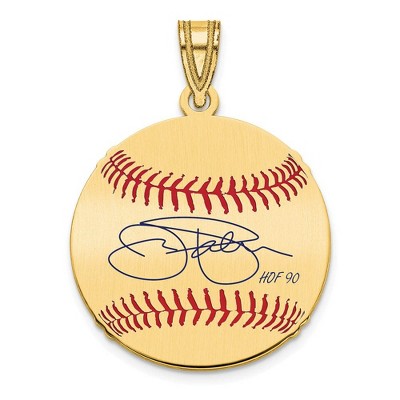 Black Bow Jewelry 14K Gold Plated Jim Palmer Signature SM Enamel Baseball Pendant