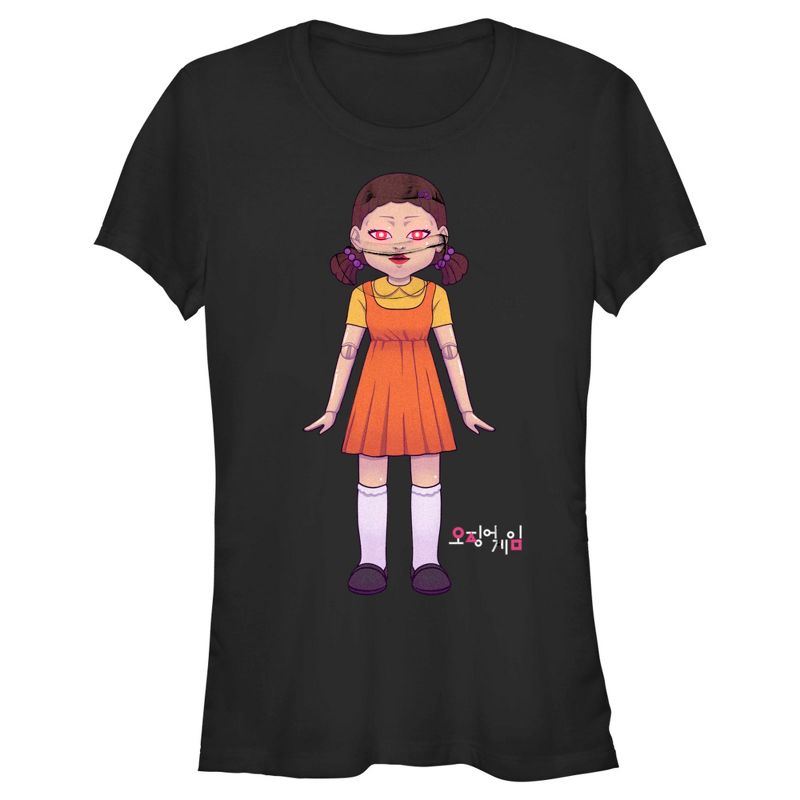 Juniors Womens Squid Game Giant Doll T-Shirt, 1 of 5