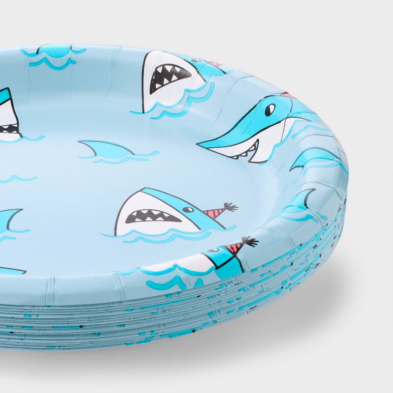 20ct 8.5&#34; Disposable Shark Dinner Plates - Spritz&#8482;, 3 of 4