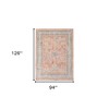 Coral And Blue Oriental Area Rug - 3 of 4