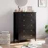5 Chest of Drawer Dresser, Modern Tall Nightstand with Deep Drawers and Nickel Round Handle - 4 of 4