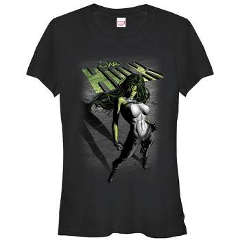 Juniors Womens Marvel She-Hulk Shadow T-Shirt