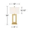 360 Lighting Marshall Modern Table Lamp 30" Tall Gold Open Base Oatmeal Rectangular Shade for Bedroom Living Room Bedside Nightstand Office House Home - 4 of 4