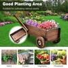 Costway Decorative Wagon Cart Plant Flower Pot Stand Wooden Raised Garden Planter Box - 4 of 4