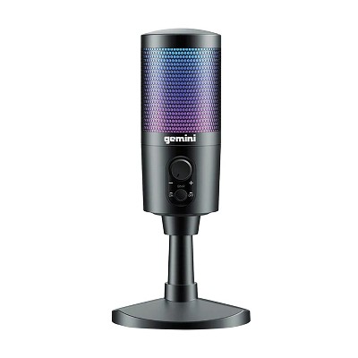 Gemini® Usb And Gaming Microphone With Led Lights And Desktop Stand, Black,  Gsm-100. : Target