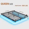 Floating Bed Frame with Led Lights,USB & Type-C Charging Station - 2 of 4