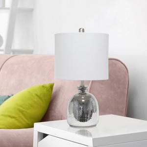 Hammered Glass Jar Table Lamp with Linen Shade - Lalia Home - 1 of 4