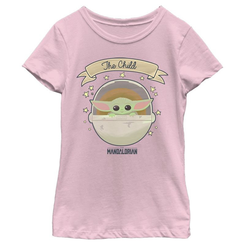 Girl's Star Wars The Mandalorian The Child 2D Bassinet T-Shirt, 1 of 4