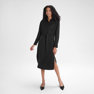 Women's Long Sleeve Utility Midi Shirtdress - A New Day™ - 1 of 4