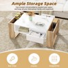 Lirago High Gloss Coffee Table 2 Drawers Two Tone Hidden Storage Rectangle Cocktail Table Open Shelf Living Room Bedroom White 41.3 x 23.6 Inches - 4 of 4