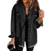 Zeagoo Jean Jackets for Women Ripped Fringe Denim Jean Jacket Casual Long Sleeve Pockets Jackets Coat - 2 of 4