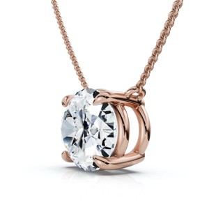 Pompeii3 Certified 3Ct Diamond Oval Solitaire Pendant 14k Gold 18" Women's Chain Lab Created - 1 of 2