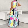 Mocamel Women 2Pcs Set: Colorful Full Body Print Sleeveless Top And Loose Slacks Leisure Daily - 2 of 4