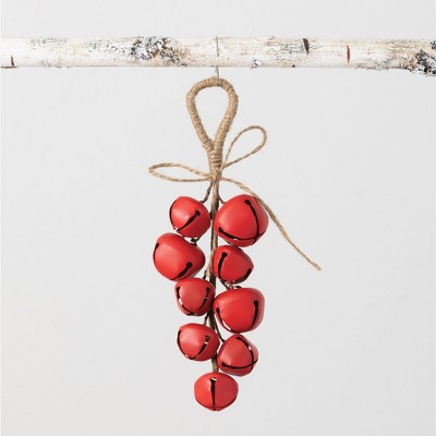 Sullivans Bell Drop Ornament 9"H Red