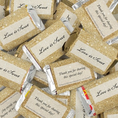 Gold Wedding Candy Party Favors Hershey's Miniatures Chocolate
