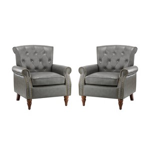 Set of 2 Tyre Armchair with Nailhead Trim  | ARTFUL LIVING DESIGN - 1 of 4