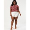 Agnes Orinda Women's Plus Size Self-tie Ruffle Pleated Floral Elegant Casual Blouses - 4 of 4