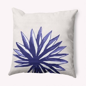16"x16" Spiky Flower Square Throw Pillow Purple - e by design: Indoor Botanical Polyester Cushion, Twill Fabric - 1 of 4