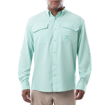 Wrangler Men's Atg Long Sleeve Fishing Button-down Shirt - Teal Green Xxl :  Target