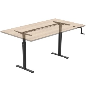 Mount-It! 44" to 64" Wide Manual Hand Crank Standing Desk Height Adjustable Frame Black MI-7931 - 1 of 4