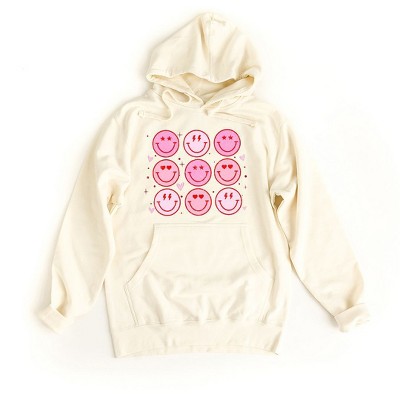 Simply Sage Market Women's Graphic Hoodie Valentine Smiley Face Chart