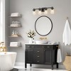 DORESshop 22 in. 4 Light Bathroom Vanity Light, Matte Black Fixtures with Clear Glass Shade, Modern Bathroom Lights Over Mirror - 3 of 4