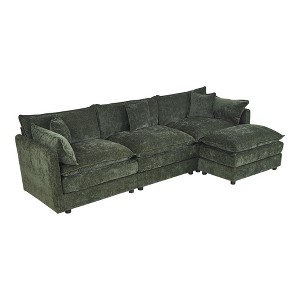 NicBex 112 Inch L-Shaped Sectional Sofa,Chenille 3-Seater Sofa with Footrest for Living Room,Apartment,Office - 1 of 4