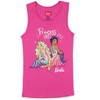 Barbie Girls' Princess Vibes Characters Sleep Pajama Set Tank Top Shorts Pink - 2 of 4